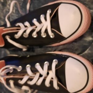 Converse Black and Pink High-Top Sneakers